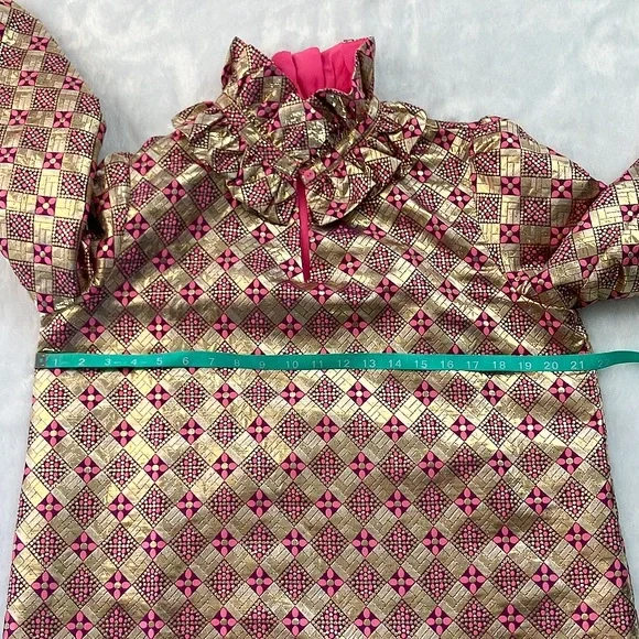 Like New Tuckernuck Gold and Pink Champagne Dreams Bouvier Blouse, Size Medium - Picture 6 of 12